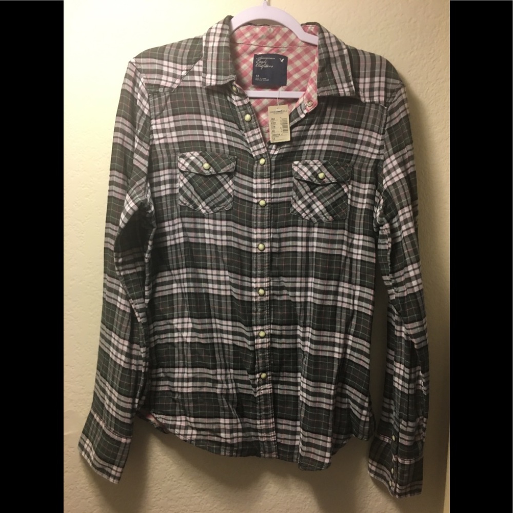 COPY - American Eagle Long sleeve western shirt with snap buttons NWT